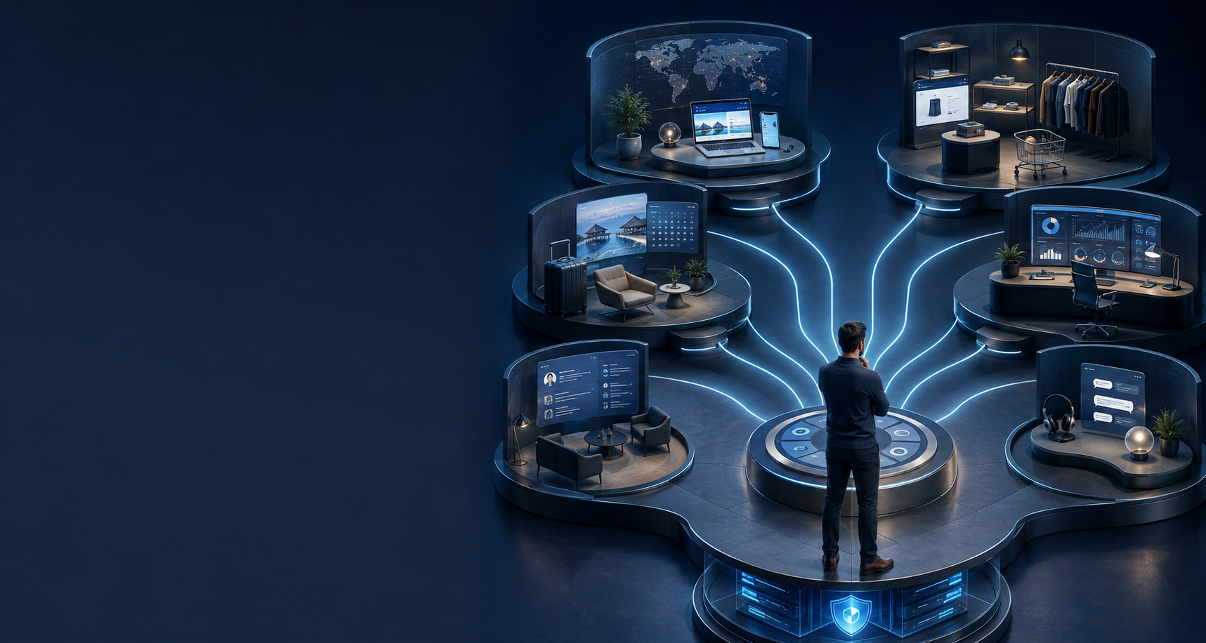 Six business operations connected to one controlled Sapphire platform
